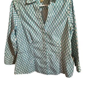 ❄️Gold Label Investments No-Iron Patterned Blouse – Size 10❄️